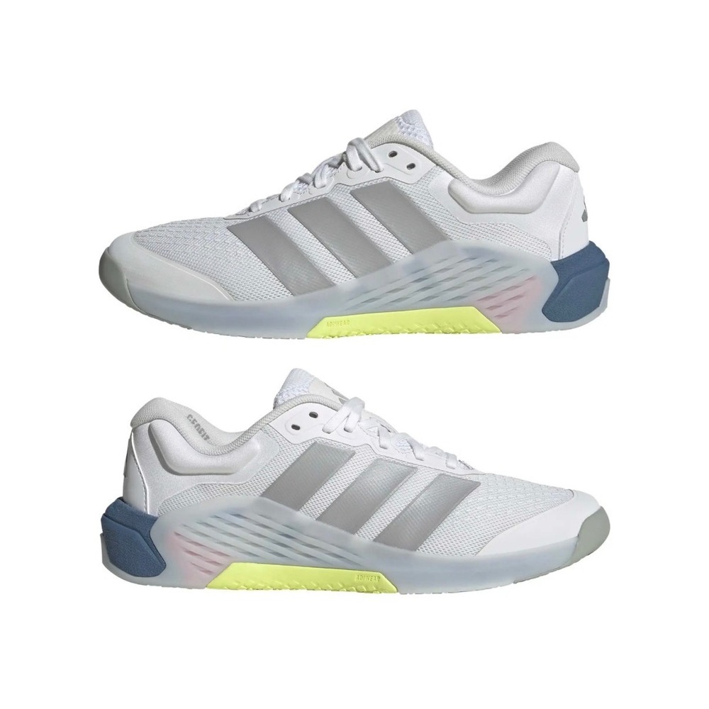 Adidas Dropset 4 Power Training Shoes White Silver Lime JR4663 Womens 7